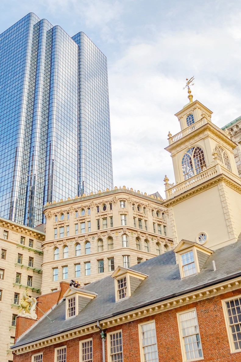 Old State House Boston with Modern Buildings