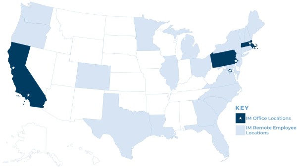 A graphic of the USA with Isaacson, Miller locations.